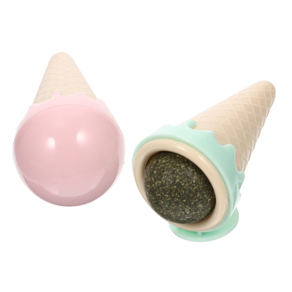 BCOATH 2-Pack Ice Cream Cat Toy with Catnip