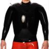 Black Sexy Inflatable Latex Shirt with Long Sleeves and Rear Zipper, Transparent Black, XXL view 1