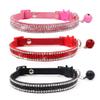 Pink Rhinestone Cat Collar with Bell, Sparkly Soft Velvet view 4