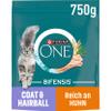 PURINA ONE BIFENSIS Coat & Hairball, Rich in Chicken, 6 x 750 g view 1