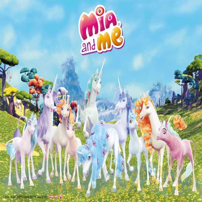Mia and Me Unicorn Edible Cake Image, Rectangular, 20–38 cm (22 x 14.5 cm)