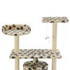 Cat Scratching Post with Cat Cave, Plush Toys and Sisal, 95 cm, Beige, Paw Print Design view 3