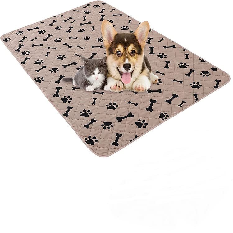 PcBbGa Washable Pet Pee Pad, Waterproof Reusable Dog Urine Mat, Non-Slip, Coffee, 45 x 60 cm