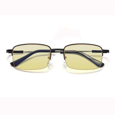 FREAZE Half-Frame Multifocus Reading Glasses, 1.0–3.5, Anti-Blue-Light, Black, +2.5