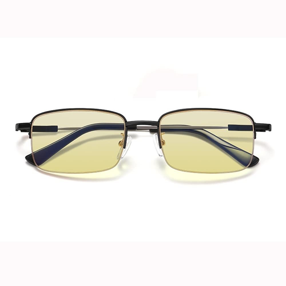 FREAZE Half-Frame Multifocus Reading Glasses, 1.0–3.5, Anti-Blue-Light, Black, +2.5
