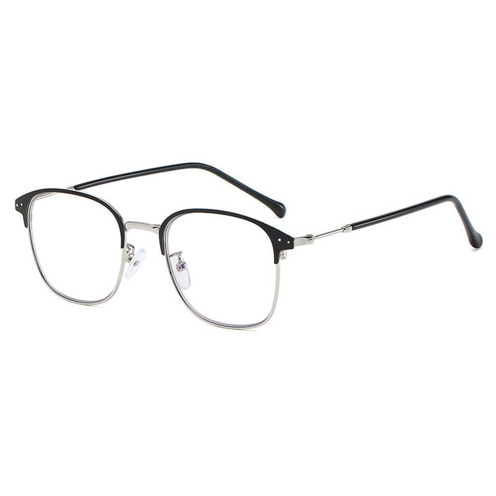 FREAZE Round Photochromic Progressive Multifocus Reading Glasses, Blue-Light Computer Glasses, Fashion Eyewear for Women and Men, 1.0–3.5 (Silver, 1.5)
