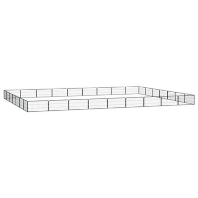 vidaXL 32-Piece Black Steel Dog Playpen 100 x 50 cm