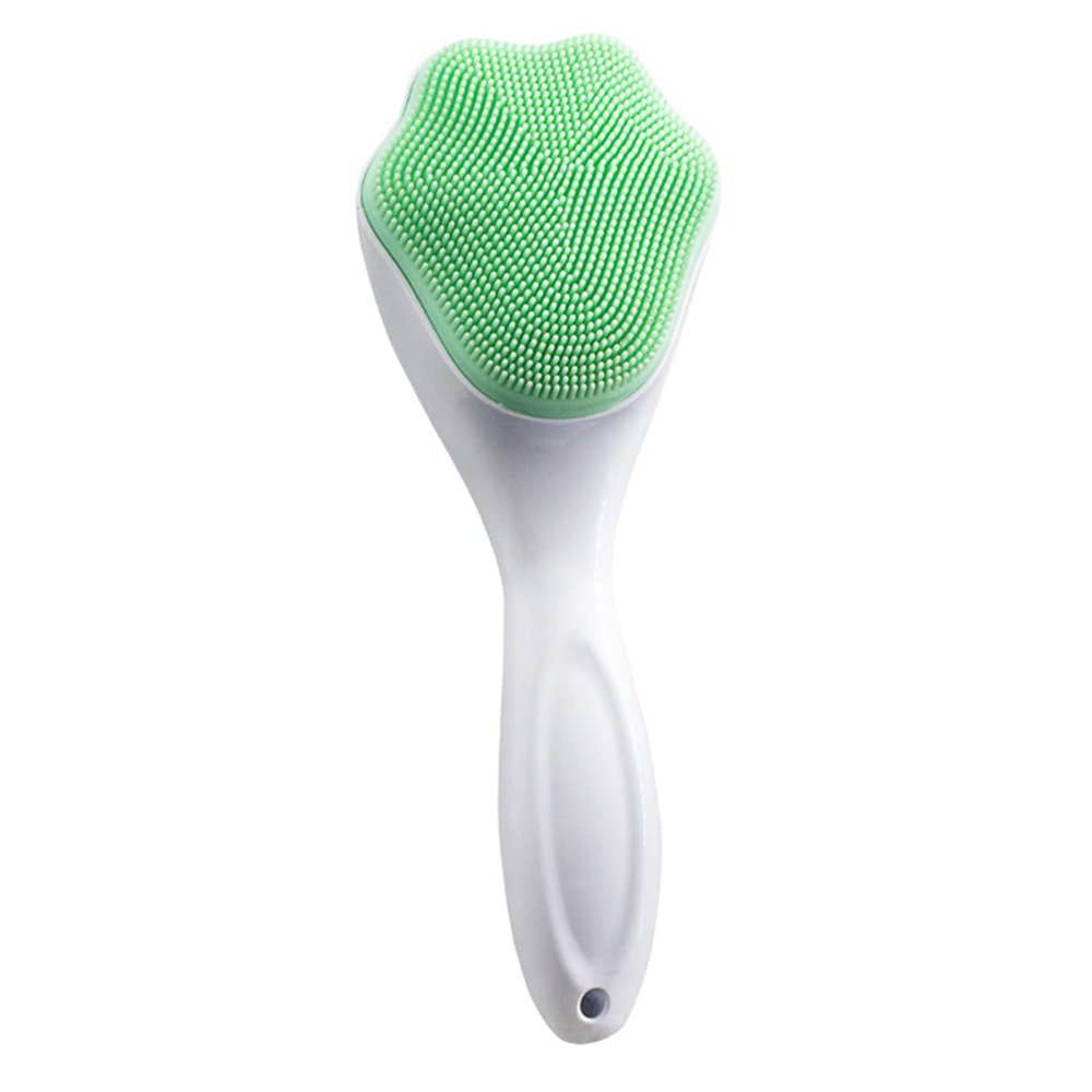 BYYLECL Cat Paw Silicone Facial Brush with Handle, Green