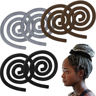 Hoteam Flexible Ponytail Holders for Thick, Curly Hair and Dreadlocks, Black, Gray and Brown