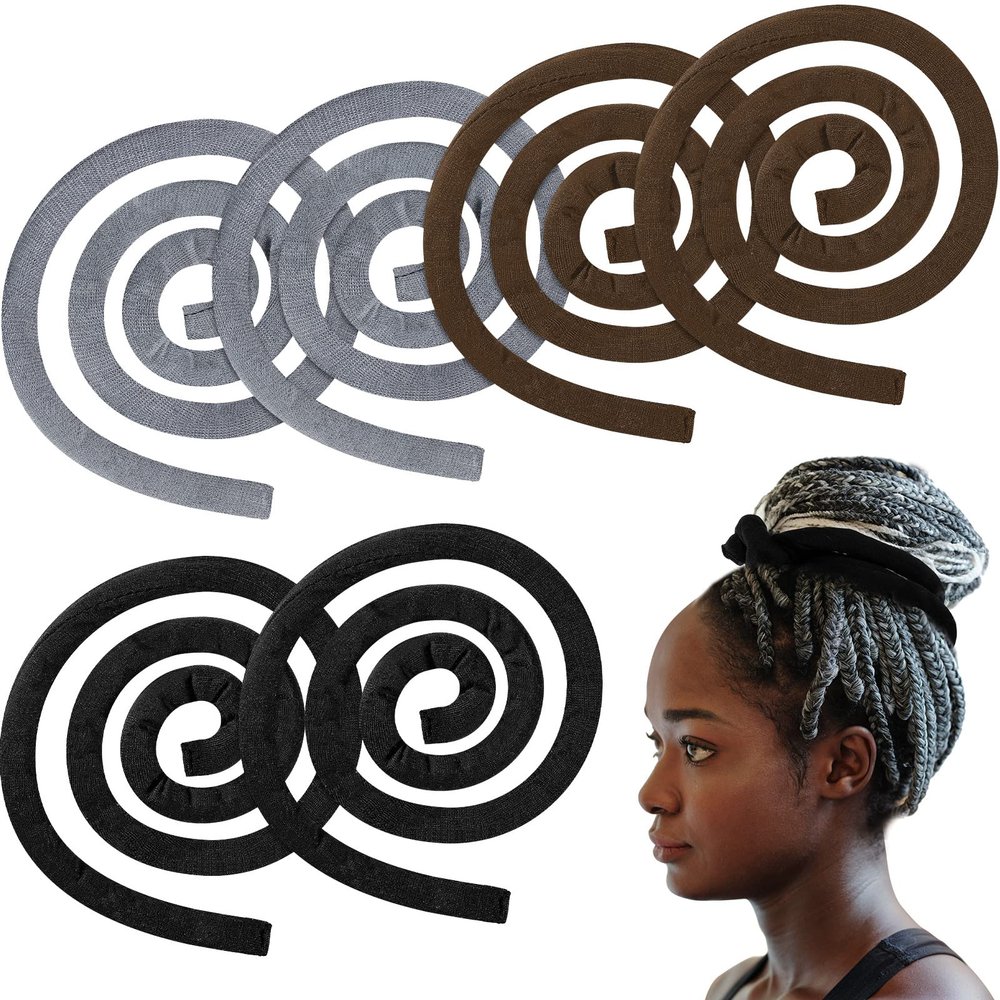 Hoteam Flexible Ponytail Holders for Thick, Curly Hair and Dreadlocks, Black, Gray and Brown