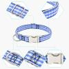 TONYFY Adjustable Dog Collar, Soft Webbing, Vintage Plaid, Black, S view 3