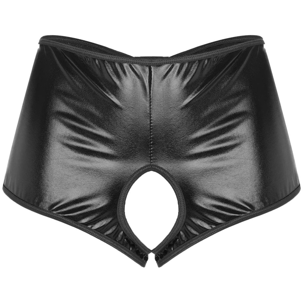 iiniim Women's Wetlook Open String Briefs
