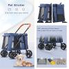 Premium Luxury 4-Wheel Dog Stroller for Large Dogs, Foldable Pet Carrier, Gray view 3