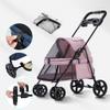 ACiyD Pet Stroller for Cats and Small Dogs with Cup Holder and Rain Cover, Zebra (Pink) view 2