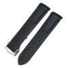 AEMALL 19 mm Curved Rubber Watch Band for Omega Speedmaster Moonwatch, Seamaster 300, AT150, Black and Orange with Gold Buckle view 1