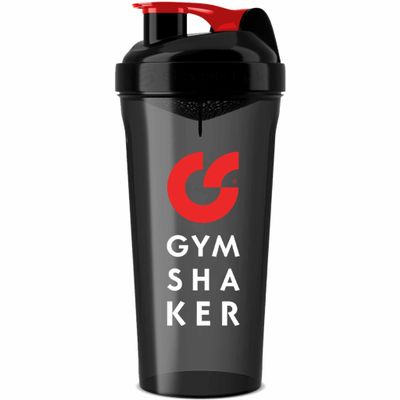GYMSHAKER Protein Shaker 800 ml – BPA-Free Fitness Shaker, Black/Red