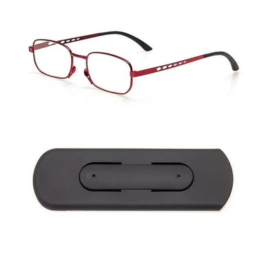 FREAZE Mini Ultra-Thin Reading Glasses for Women, Lightweight Metal Frame, Blue-Light-Blocking, +3.0, Black