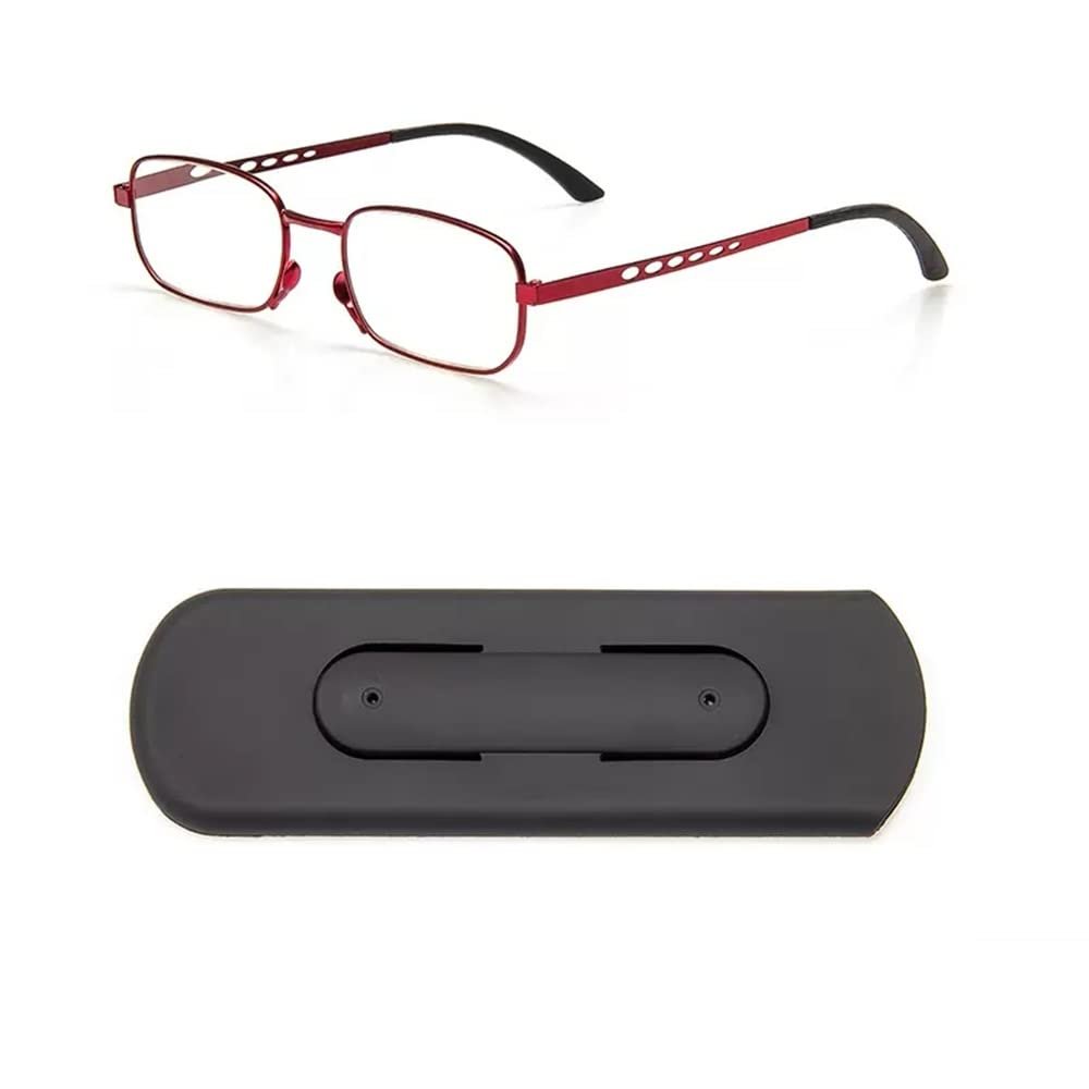 FREAZE Mini Ultra-Thin Reading Glasses for Women, Lightweight Metal Frame, Blue-Light-Blocking, +3.0, Black
