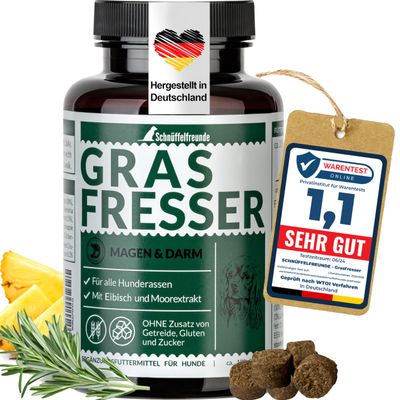 Schnüffelfreunde Grass-Eating Drops for Dogs | for Eating Grass and Feces | Supports a Balanced Gastrointestinal Tract | with Marshmallow, Peat Extract and Psyllium (150 g, approx. 180 pieces)