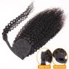 HIHELO 12–26 Inch Curly Human Hair Ponytail Extensions, Wrap-Around, Black, 14 Inches 120 g view 2