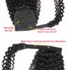 HIHELO 12–26 Inch Curly Human Hair Ponytail Extensions, Wrap-Around, Black, 14 Inches 120 g view 3