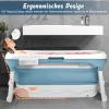 NAIZY Foldable Bathtub 128 x 62 x 52 cm, PP + TPE Portable Folding Tub with Handles for Adults and Babies view 4