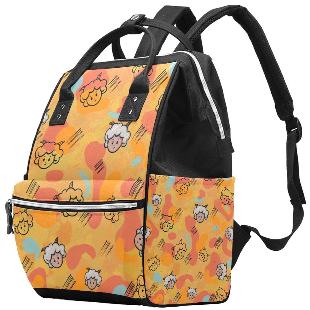 Large-Capacity Diaper Backpack, Multifunctional, Waterproof, for Moms and Dads, Jellyfish, Multicolor 8, One Size
