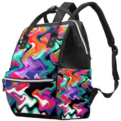 Large-Capacity Multifunctional Waterproof Diaper Backpack for Moms and Dads, Plaid, Multicolor 7, One Size