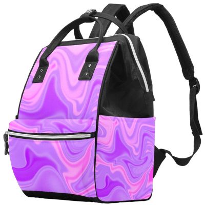 Multifunctional Waterproof Diaper Backpack, Large Capacity, Abstract Texture, Multicolor 4, One Size