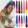 24-Inch Multicolor Braided Ponytail Hair Extension, Rainbow Synthetic Chignon, Color A33 view 4