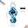 SCRAWLGOD 5-Pack Lip Balm Holder Keychains, Blue Hibiscus Flowers, One Size view 2