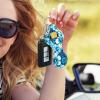 SCRAWLGOD 5-Pack Lip Balm Holder Keychains, Blue Hibiscus Flowers, One Size view 4