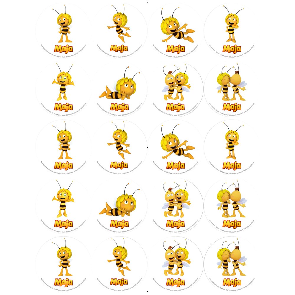 Printed Wafer Sheets – Maya the Bee, Round, Various Sizes