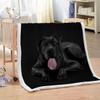 3D Black Dog Plush Blanket 150x200cm view 4