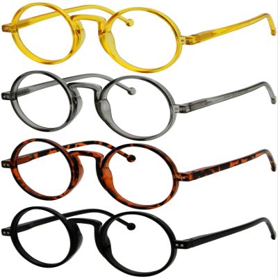 Eyekepper 4-Pack Oversized Round Reading Glasses for Men and Women, Vintage Readers with Spring Hinges, +3.50