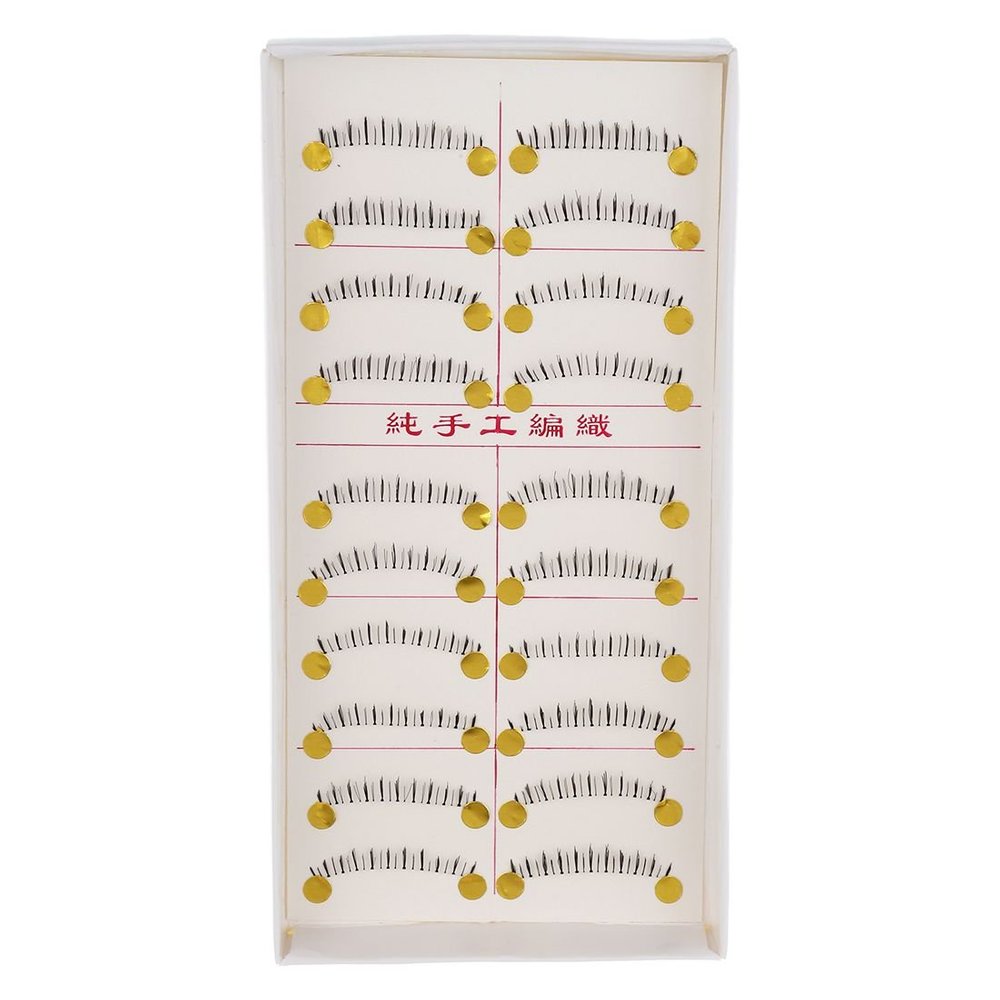 Duendhd 10 Pairs Natural Black Lower False Eyelashes with Clear Band