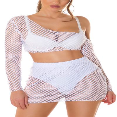 Hot Gogo Transparent Mesh 2-Piece Set, One Size