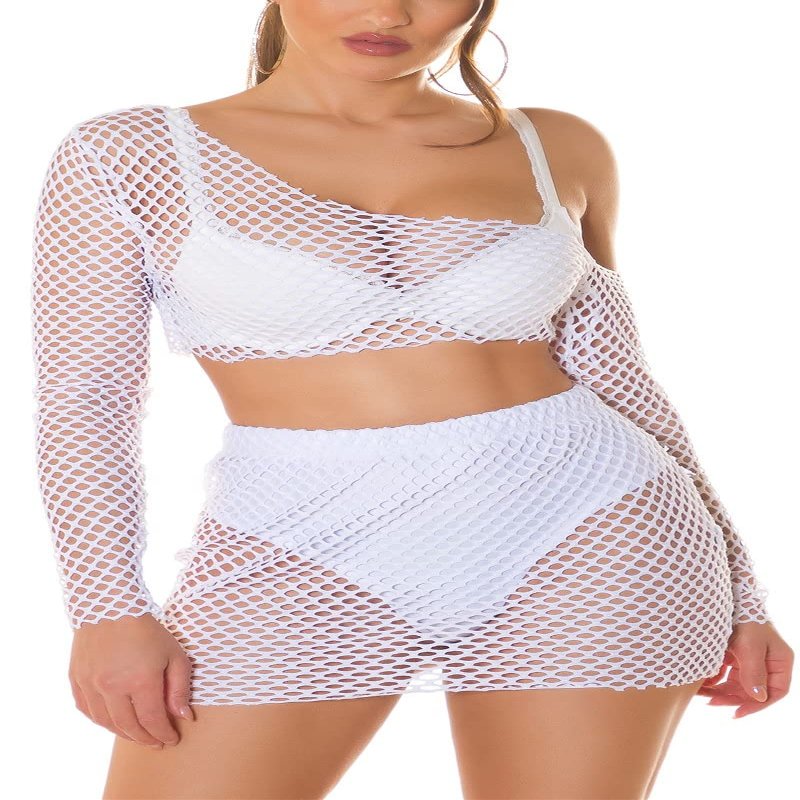 Hot Gogo Transparent Mesh 2-Piece Set, One Size