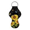 Poceacles Sunflower Butterfly Chapstick Holder Keychain for Women and Girls view 1