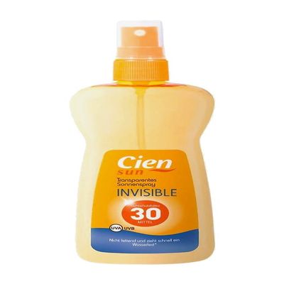 Cien Sun Transparent Invisible Sunscreen Spray SPF 30 High Protection | 200 ml | Water-Resistant | Non-Greasy | Fast-Absorbing