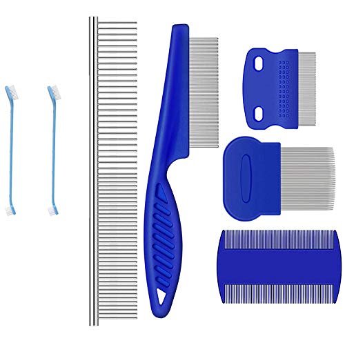 Hagsnec 7-Piece Dual-Sided Dog Eye Comb Set