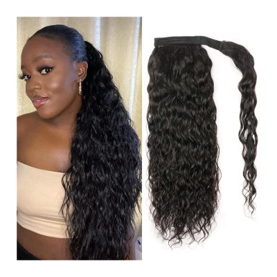 Ponytail Hair Extension, Long Wavy 12–26" Wrap-Around Clip-In Ponytail, Brazilian Remy Human Hair, Natural F
