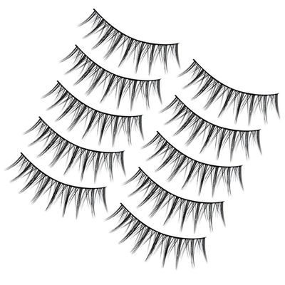 10 Pairs of Black Natural-Look Reusable False Eyelashes