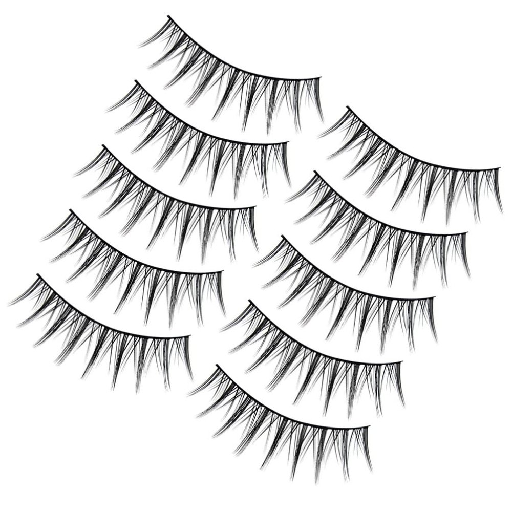 10 Pairs of Black Natural-Look Reusable False Eyelashes
