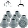 supregear 8-Piece Quad Cane Tips, Non-Slip Heavy-Duty Rubber Replacement Tips for 1/2-Inch Standard Canes and Walking Sticks, Gray view 1