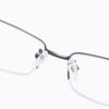 Fullwosing Blue-Light-Filtering Distance Glasses for Nearsightedness, -0.50 to -6.00 Diopters, Semi-Rimless Metal, Women's and Men's (-5.50, Metallic) view 4