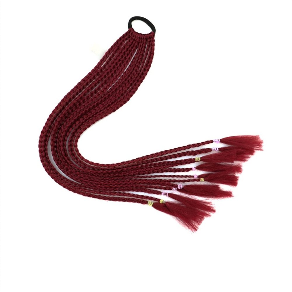 60 cm Colorful Braided Ponytail Hair Extensions, 12-Piece Set