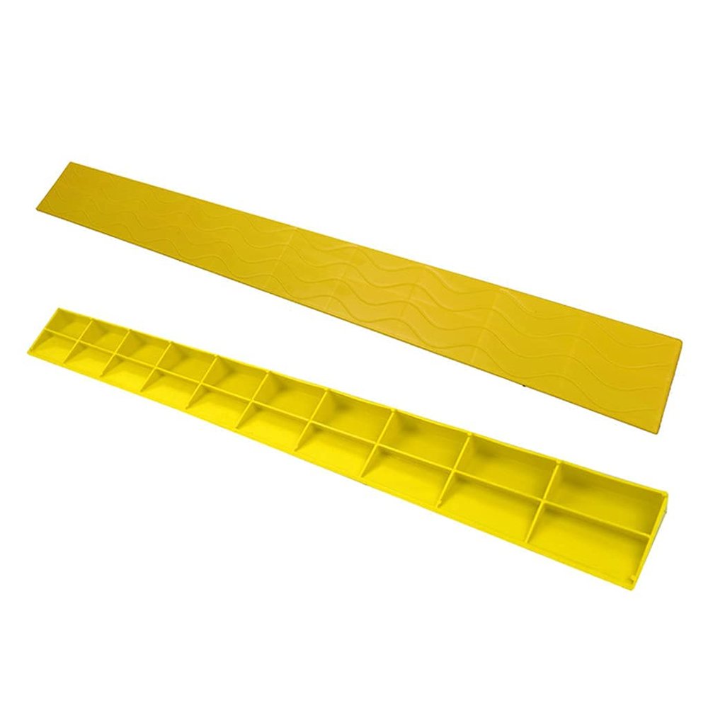 Plastic Curb Ramp, Non-Slip, 16 cm Rise, Yellow, 100 x 8 x 2.5 cm