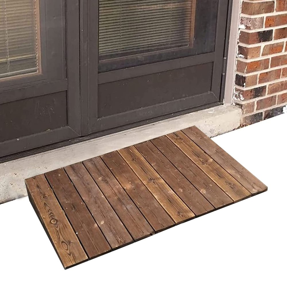 Wooden Threshold Ramp for Doors, 90 x 70 x 18 cm (35.4 x 27.6 x 7 in)