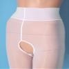 Alvivi Women's White Nylon Crotchless Tights, One Size view 4